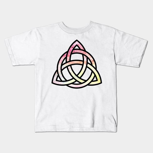 Celtic Trinity Knot Triquetra with Circle Pastel Style Design Kids T-Shirt by TenchiMasaki